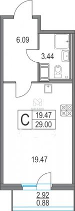 Продажа квартиры-студии 29 м², 25/25 этаж