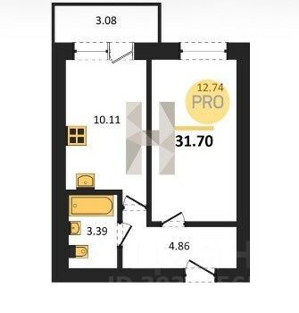 Продажа 1-комнатной квартиры 31,7 м², 2/3 этаж