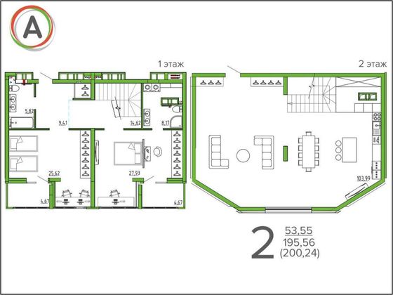 Продажа 2-комнатной квартиры 200,2 м², 16/16 этаж