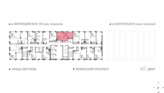 Продажа 1-комнатной квартиры 36,9 м², 37/58 этаж