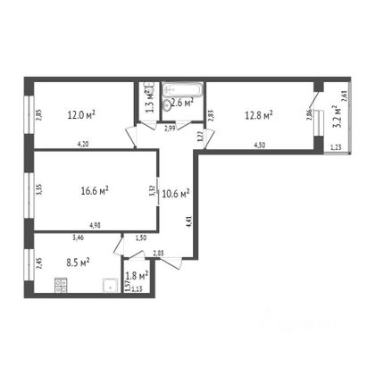 Продажа 3-комнатной квартиры 67,5 м², 4/10 этаж