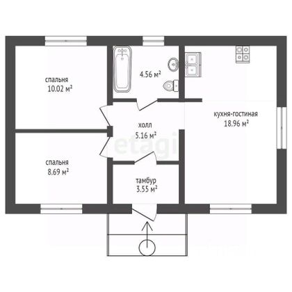 Продажа дома, 52 м², с участком 6,7 сотки