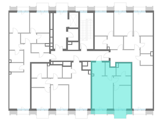 Продажа 1-комнатной квартиры 57,1 м², 2/7 этаж