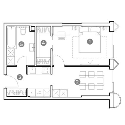 Продажа 1-комнатной квартиры 43,4 м², 24/29 этаж