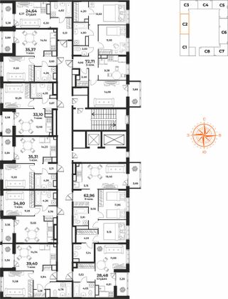 Продажа квартиры-студии 63 м², 9/10 этаж