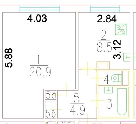 Продажа 1-комнатной квартиры 39,2 м², 2/12 этаж