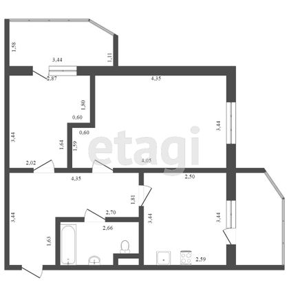 Продажа 2-комнатной квартиры 47,3 м², 9/16 этаж