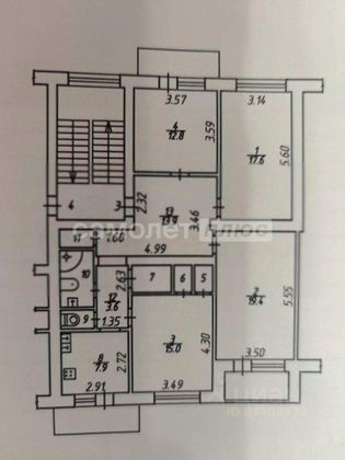 Продажа 4-комнатной квартиры 99 м², 2/5 этаж
