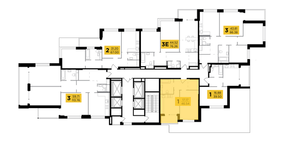 Продажа 1-комнатной квартиры 46,5 м², 3/27 этаж