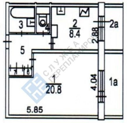 Продажа 1-комнатной квартиры 39,2 м², 7/14 этаж