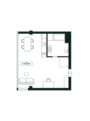 36,7 м², своб. планировка, 5/8 этаж