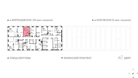 Продажа квартиры-студии 24,4 м², 48/58 этаж