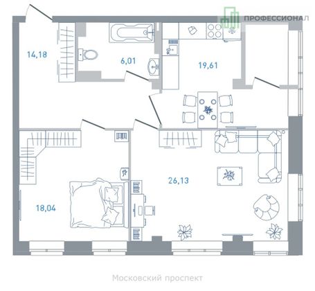 Продажа 3-комнатной квартиры 86,4 м², 5/7 этаж