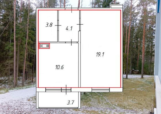 Продажа 1-комнатной квартиры 37,6 м², 2/6 этаж