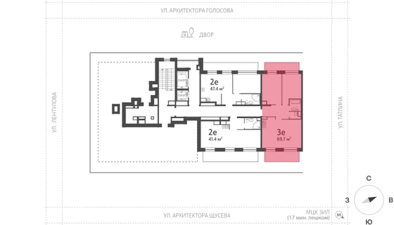 Продажа 2-комнатной квартиры 69,1 м², 9/16 этаж