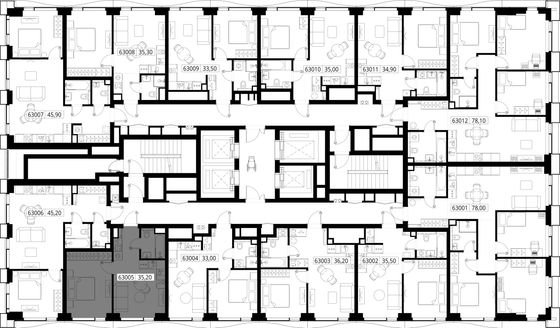 Продажа 1-комнатной квартиры 35,2 м², 30/48 этаж