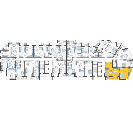 Продажа 2-комнатной квартиры 61,6 м², 14/16 этаж