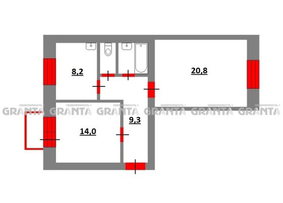 Продажа 2-комнатной квартиры 58,5 м², 2/5 этаж