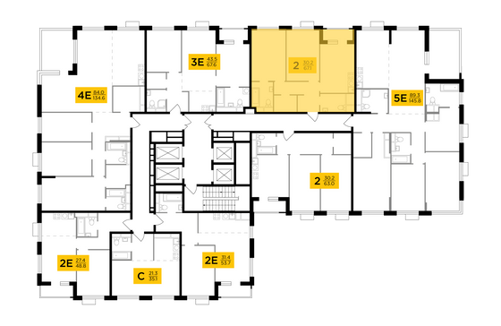 Продажа 2-комнатной квартиры 67,1 м², 24/27 этаж