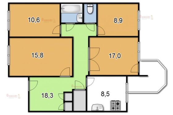 Продажа 4-комнатной квартиры 79,8 м², 4/10 этаж