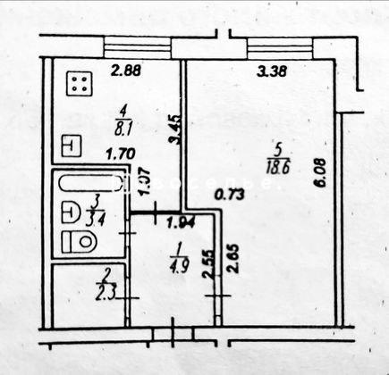 Продажа 1-комнатной квартиры 37,3 м², 1/9 этаж