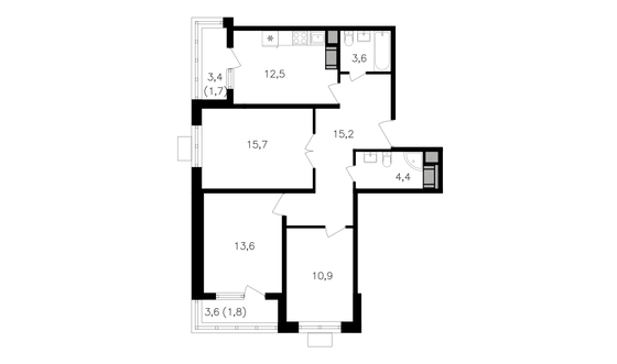 Продажа 3-комнатной квартиры 79,4 м², 18/27 этаж