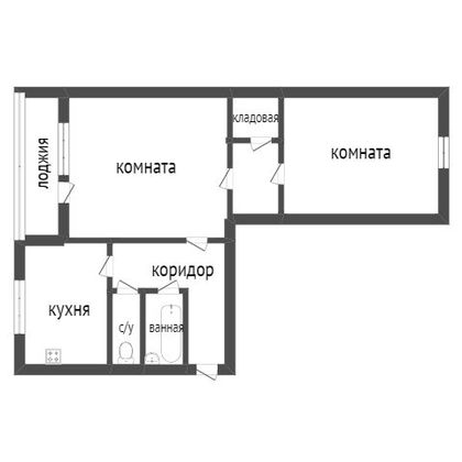 Продажа 2-комнатной квартиры 50,4 м², 4/5 этаж