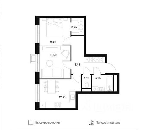 Продажа 2-комнатной квартиры 51 м², 28/28 этаж