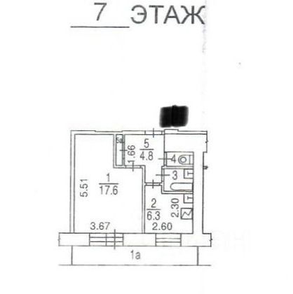 Продажа 1-комнатной квартиры 32,6 м², 7/15 этаж