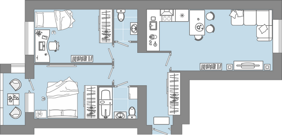 64 м², 3-комн. квартира, 4/4 этаж