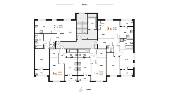 Продажа 2-комнатной квартиры 69,2 м², 6 этаж