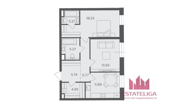 Продажа 2-комнатной квартиры 69 м², 11/15 этаж