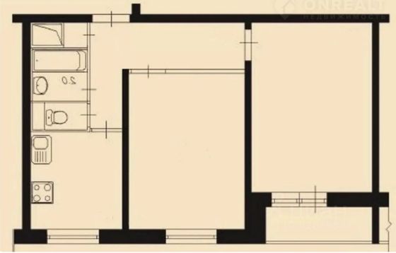 Продажа 2-комнатной квартиры 46,1 м², 1/12 этаж