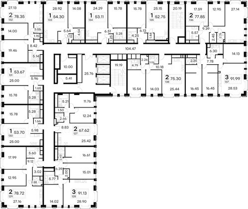 Продажа 3-комнатной квартиры 92 м², 12/21 этаж