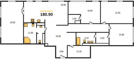 Продажа 3-комнатной квартиры 180,9 м², 2/11 этаж