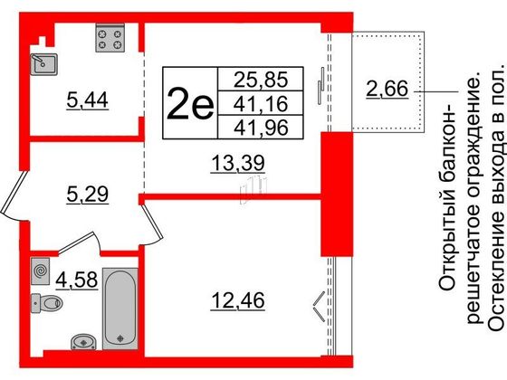 Продажа 2-комнатной квартиры 41,2 м², 4/8 этаж