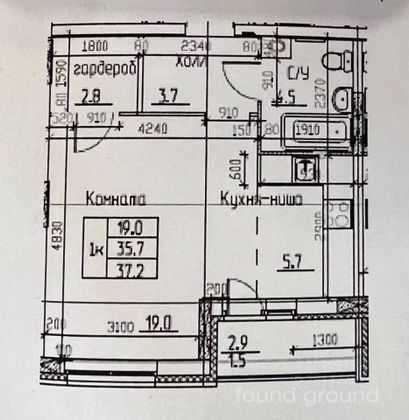 Продажа квартиры-студии 35,7 м², 9/16 этаж