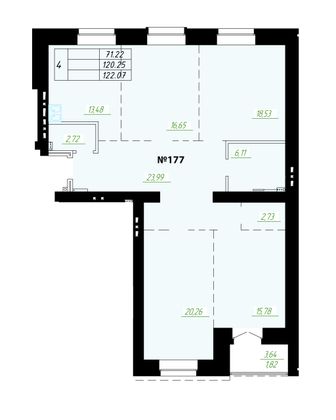 118,9 м², 4-комн. квартира, 6/9 этаж