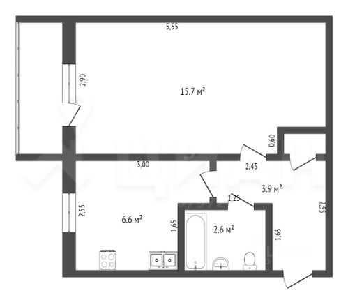 Продажа 1-комнатной квартиры 34 м², 1/10 этаж