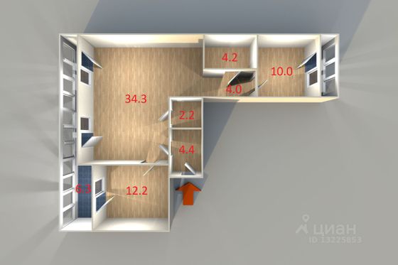 Продажа 2-комнатной квартиры 71,3 м², 9/10 этаж
