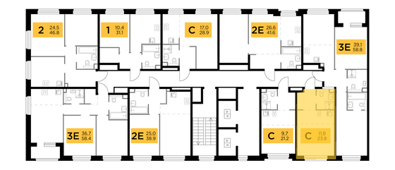 Продажа квартиры-студии 23,8 м², 18/20 этаж