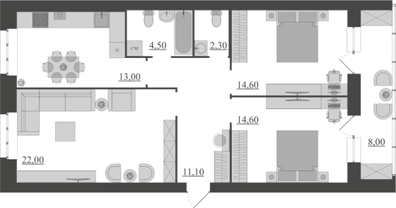 Продажа 3-комнатной квартиры 90,1 м², 2/6 этаж