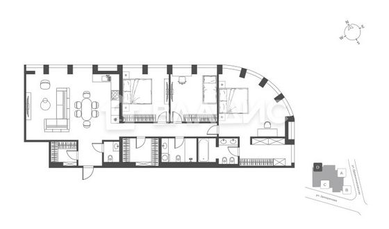 Продажа 3-комнатной квартиры 138,2 м², 11/20 этаж