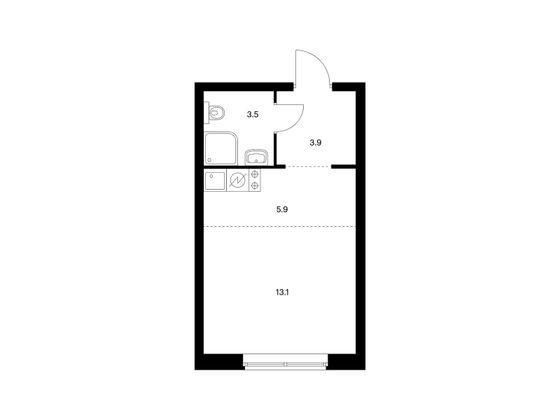 Продажа квартиры-студии 26,4 м², 23/32 этаж