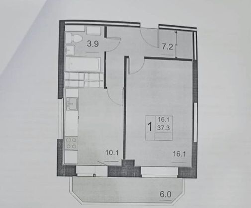 Продажа 1-комнатной квартиры 40,3 м², 20/23 этаж