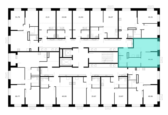 Продажа 1-комнатной квартиры 44 м², 9/10 этаж