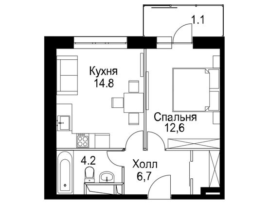 Продажа 1-комнатной квартиры 40 м², 16/27 этаж