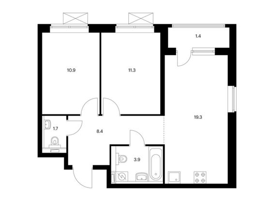 Продажа 2-комнатной квартиры 56,9 м², 11/25 этаж