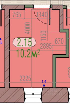 Продажа квартиры-студии 10,2 м², 2/2 этаж