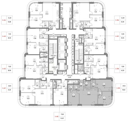 Продажа 3-комнатной квартиры 76,9 м², 47/53 этаж